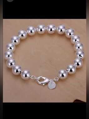 925 silver ball bead bracelet